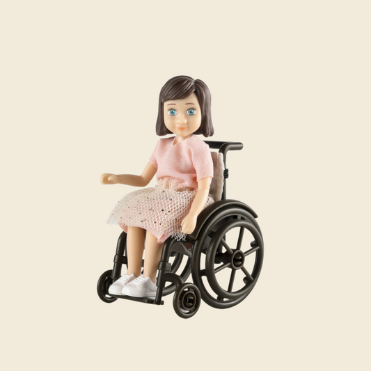Poppenhuisfiguur Lourdes met rolstoel